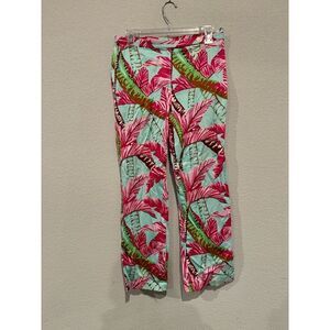 TIBI RARE TROPICAL ANKLE LENGTH CROP PANTS